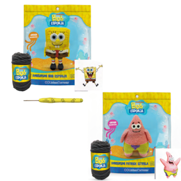 Kit Amigurumi Bob Esponja e Amigos